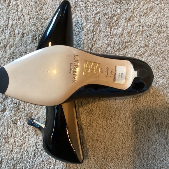 LK Bennett Black Patent Kitten Heel Pumps size 36 NEW - Picture 6 of 7